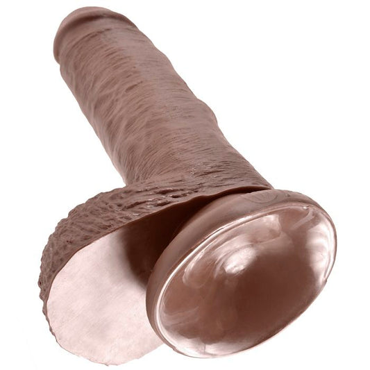 KING COCK - 7 DILDO MARRONE CON TESTICOLI 17,8 CM
