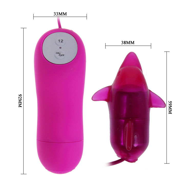 STIMOLATORE CLITORIDE VIBRANTE, DESIGN DELFINO ERGONOMICO, 12 RITMI SELEZIONABILI