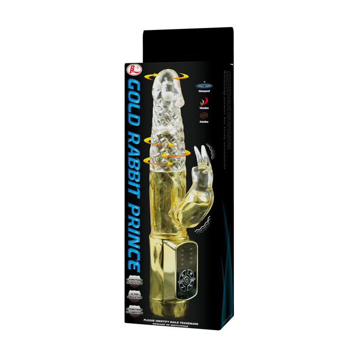 VIBRATORE CON RABBIT GOLD PRINCE COLOR ORO