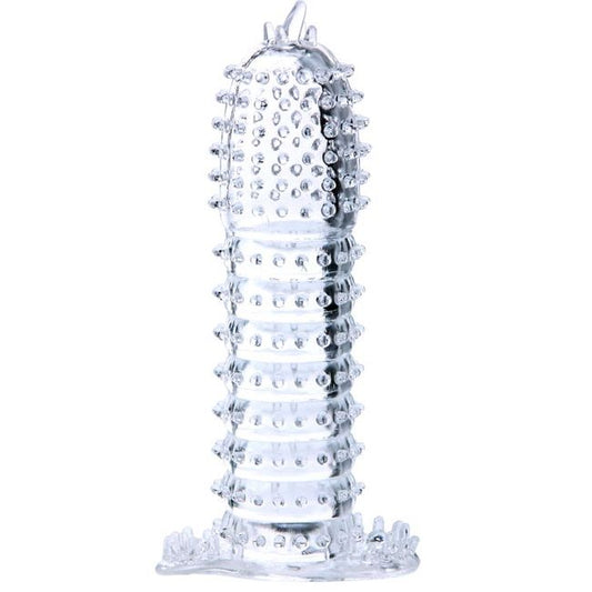 BAILE - GUAINA PER PENE CON RILIEVI  STIMOLANTI  14 CM TRASPARENTI