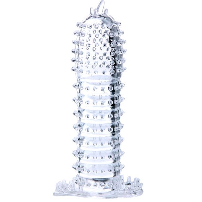 BAILE - GUAINA PER PENE CON RILIEVI  STIMOLANTI  14 CM TRASPARENTI
