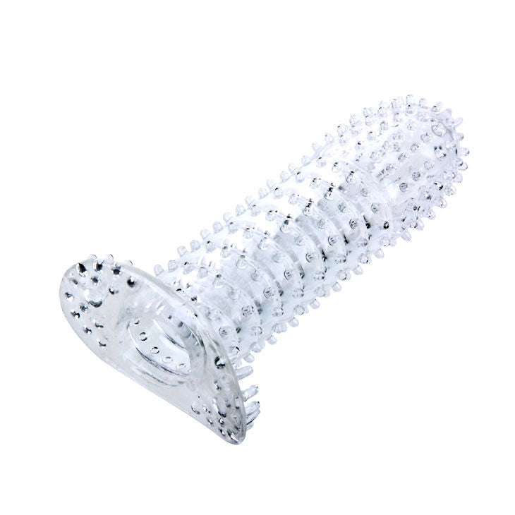 BAILE - GUAINA PER PENE CON RILIEVI  STIMOLANTI  14 CM TRASPARENTI