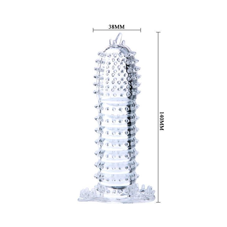 BAILE - GUAINA PER PENE CON RILIEVI  STIMOLANTI  14 CM TRASPARENTI