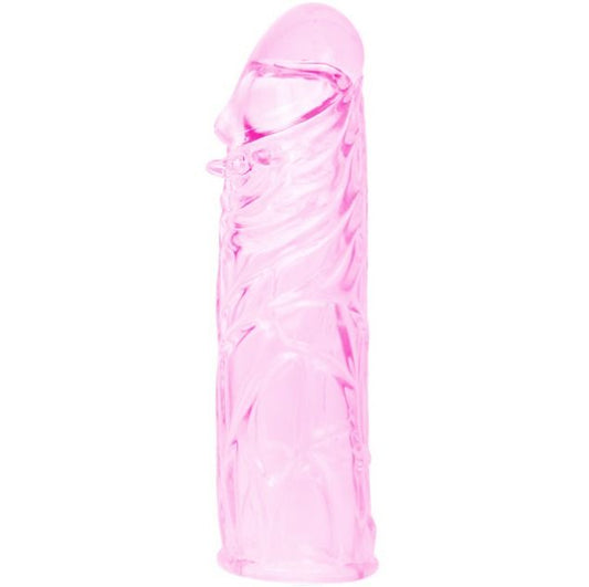 BAILE -PROLUNGA  PENE IN SILICONE CON RILIEVI 13 CM ROSA 
