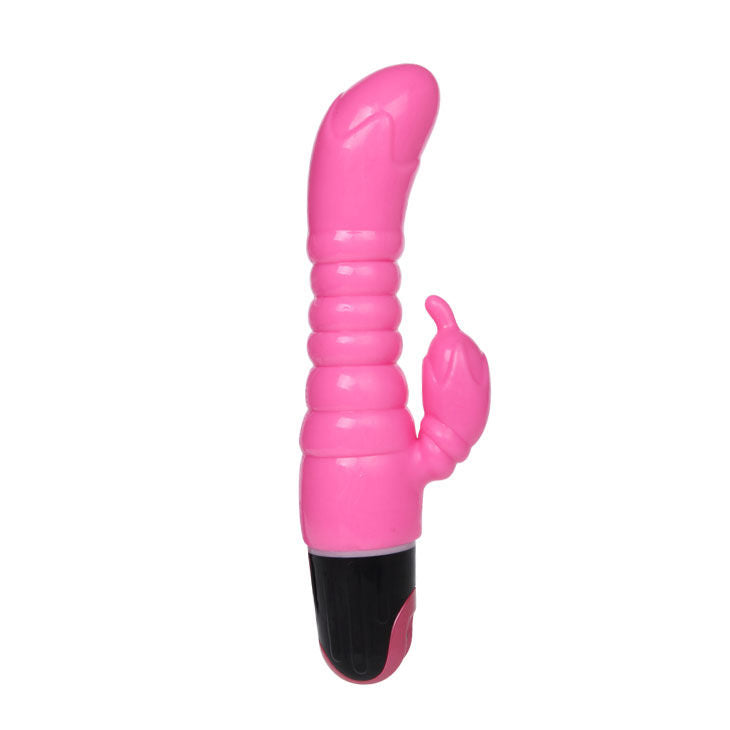 VIBRATORE ROSA DOPPIO STIMOLATORE, MULTIVELOCITÀ, TPR MORBIDO