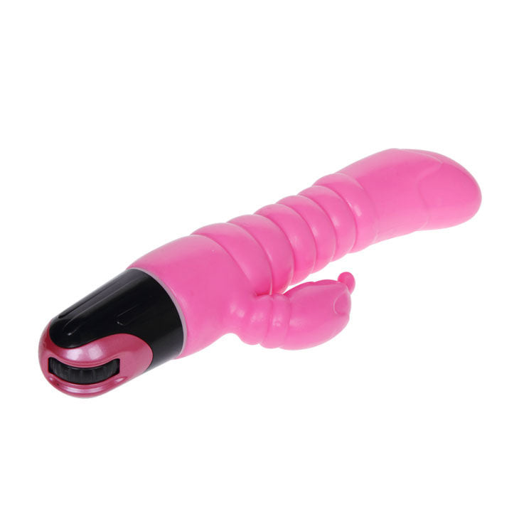 VIBRATORE ROSA DOPPIO STIMOLATORE, MULTIVELOCITÀ, TPR MORBIDO