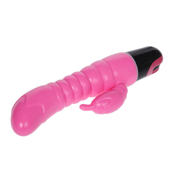 VIBRATORE ROSA DOPPIO STIMOLATORE, MULTIVELOCITÀ, TPR MORBIDO