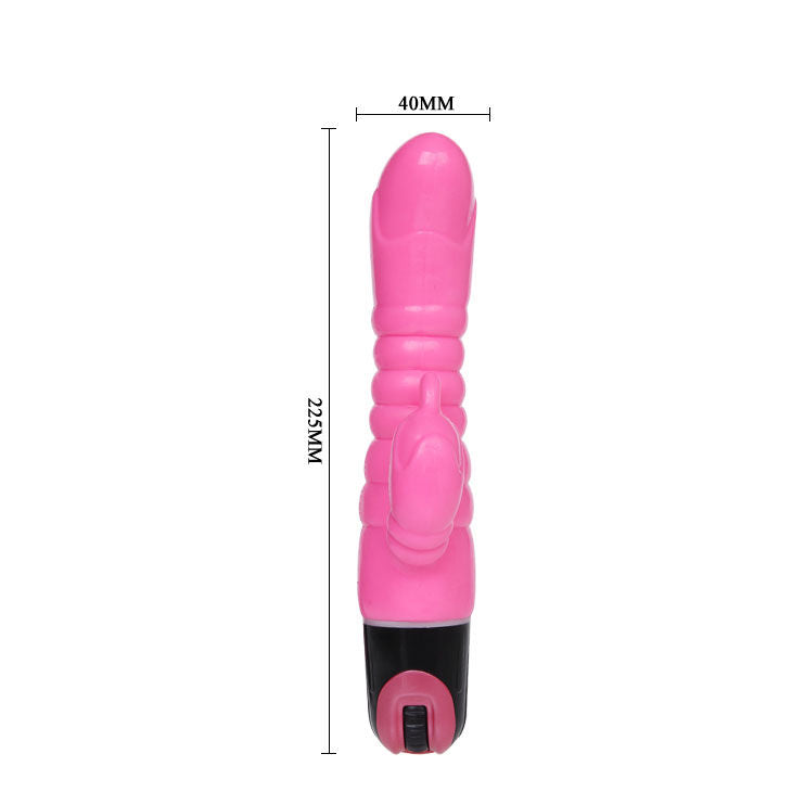 VIBRATORE ROSA DOPPIO STIMOLATORE, MULTIVELOCITÀ, TPR MORBIDO