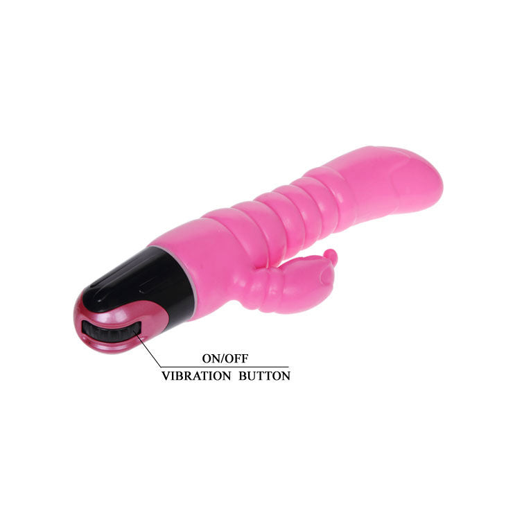VIBRATORE ROSA DOPPIO STIMOLATORE, MULTIVELOCITÀ, TPR MORBIDO