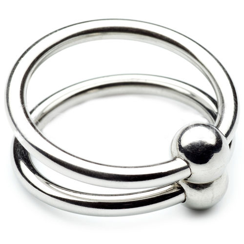 METAL HARD - ANELLO PENE DOPPIO IN ACCIAIO 28 MM