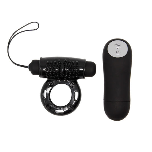 BAILE - ANELLO STIMOLATORE CON BULLET   20 FUNZIONI NERO