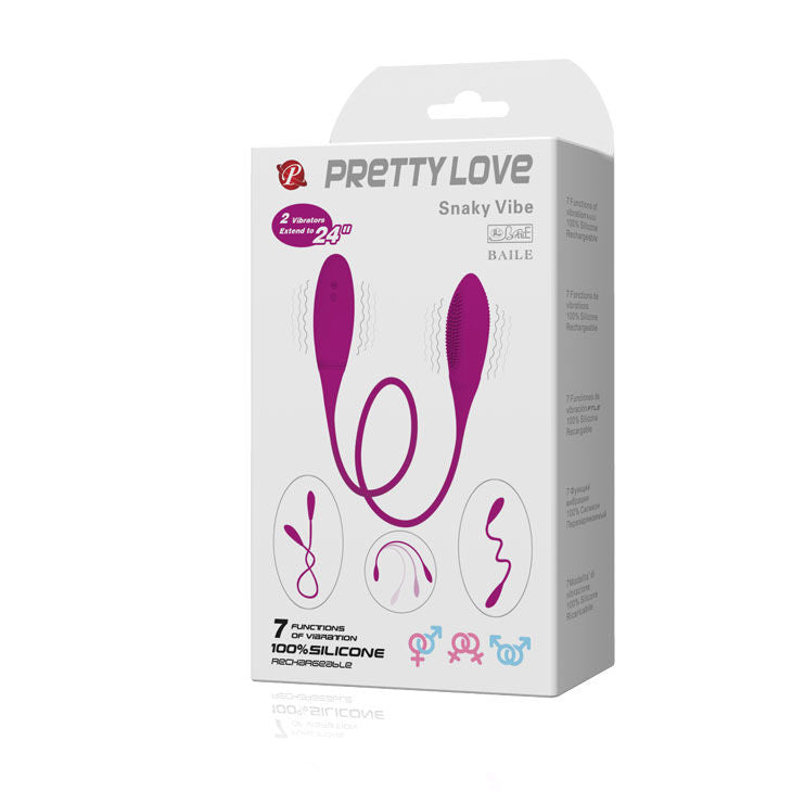 PRETTY LOVE - VIBRATORE SNAKY DELUXE DUE ESTREMITA' 7 FUNZIONI