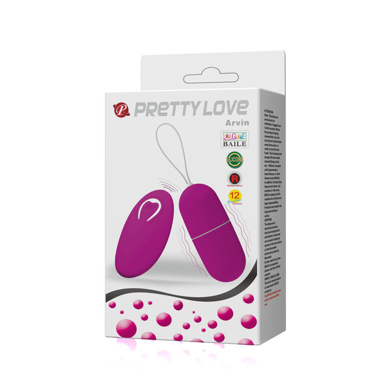 PRETTY LOVE - OVETTO ARVIN VIBRANTE 12 FUNZIONI CON TELECOMANDO