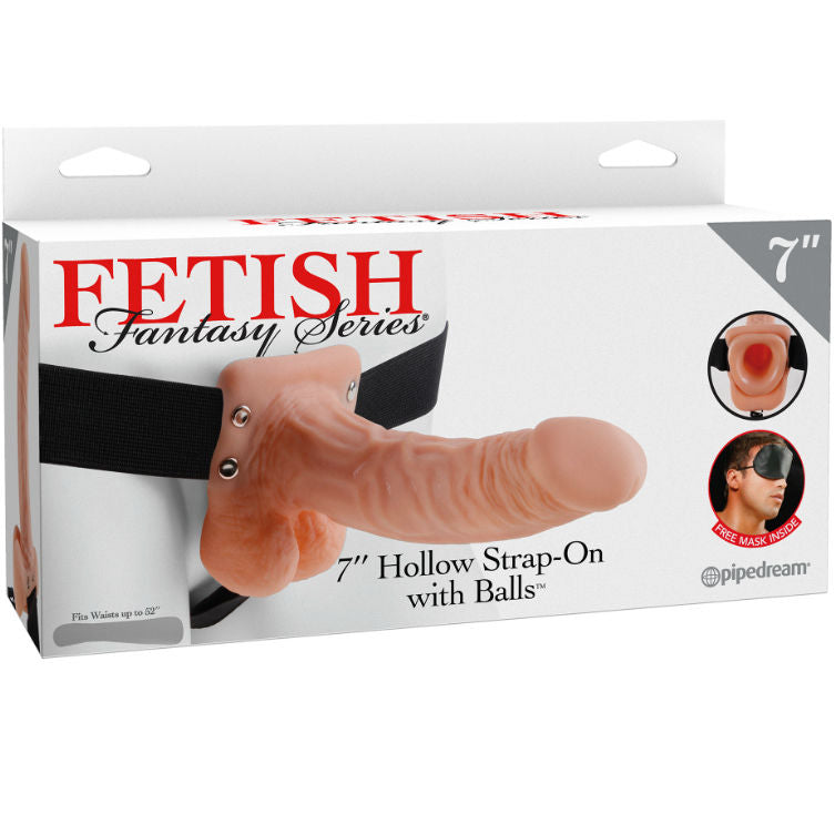 FETISH FANTASY SERIES - SERIE 7 STRAP-ON CAVO CON TESTICOLI 17.8 CM NUDE