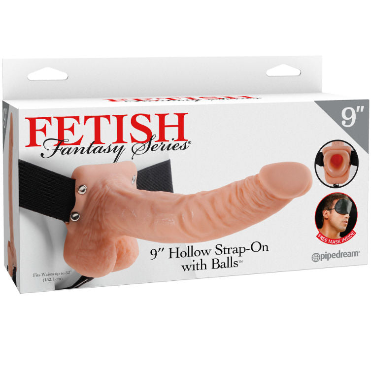 FETISH FANTASY SERIES - SERIE 9 STRAP-ON CAVO CON TESTICOLI 22.9CM NUDE