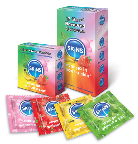 SKINS FLAVOURS -  PRESERVATIVI AROMATIZZATI CONFEZIONE DA 12
