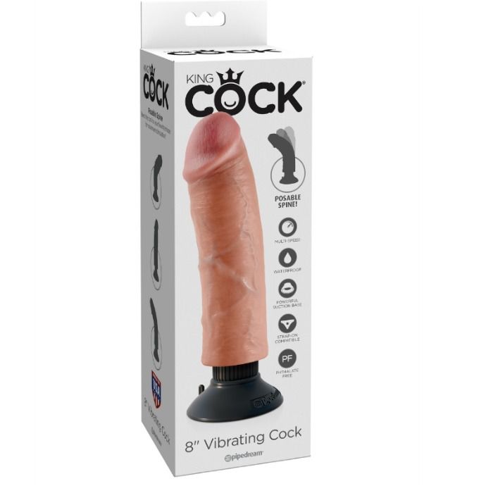KING COCK - DILDO VIBRANTE 20,32 CM  NUDE