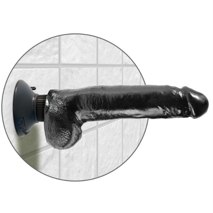 KING COCK - DILDO VIBRANTE CON TESTICOLI 23 CM  NERO