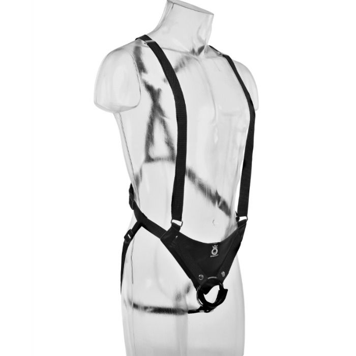 STRAP-ON CON DILDO CAVO, SISTEMA SOSPENSIONE REGOLABILE, 25,5 CM