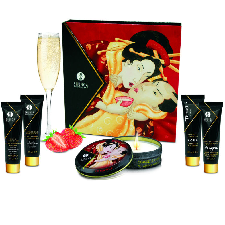 SHUNGA - KIT DI PRODOTTI DA COLLEZIONE GEISHA ALLA FRAGOLA E CHAMPAGNE