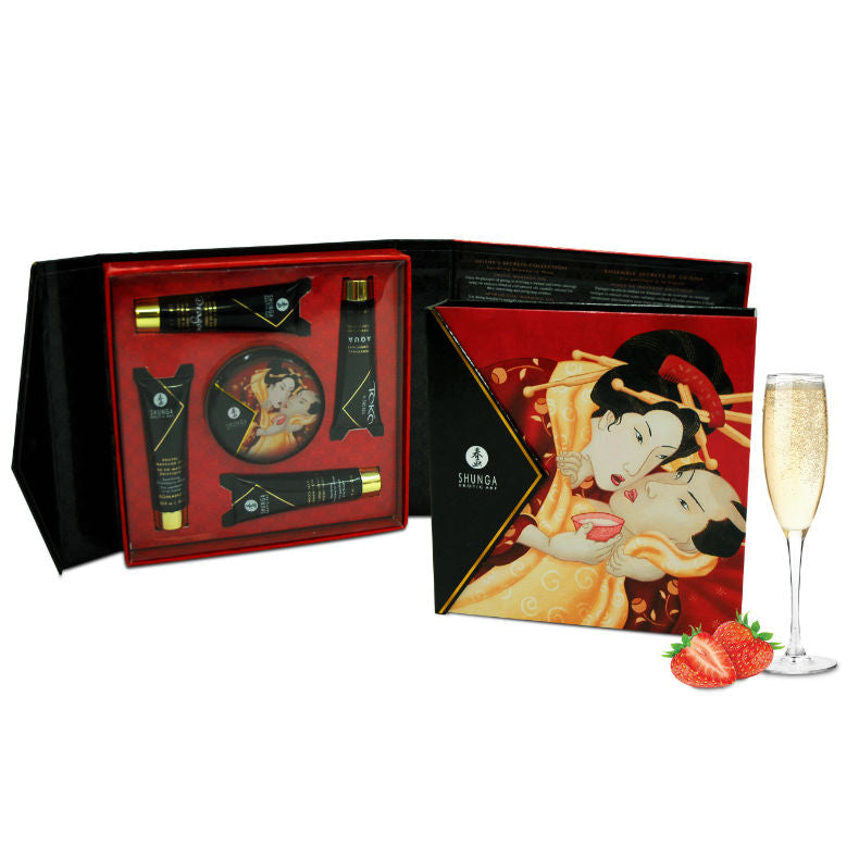 SHUNGA - KIT DI PRODOTTI DA COLLEZIONE GEISHA ALLA FRAGOLA E CHAMPAGNE