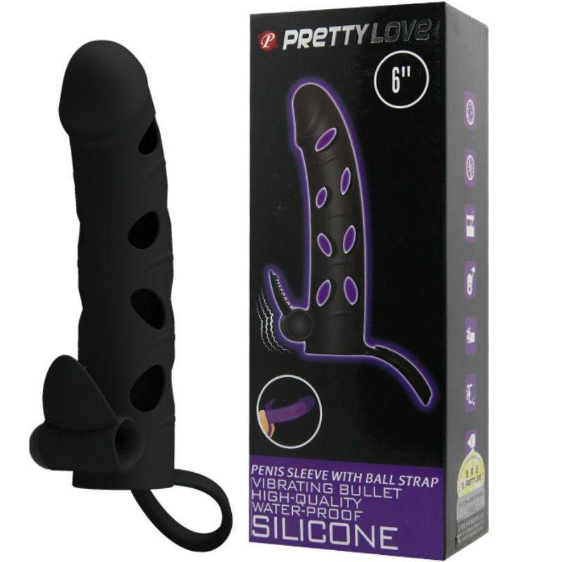 PRETTY LOVE - PROLUNGA PENE VIBRANTE IN SILICONE 15,2 CM