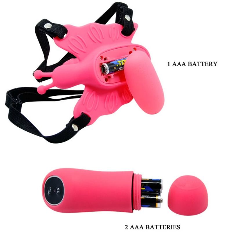 HARNESS STRAP-ON CON FARFALLA VIBRANTE CON TELECOMANDO 30 FUNZIONI ULTRA PASSIONATE