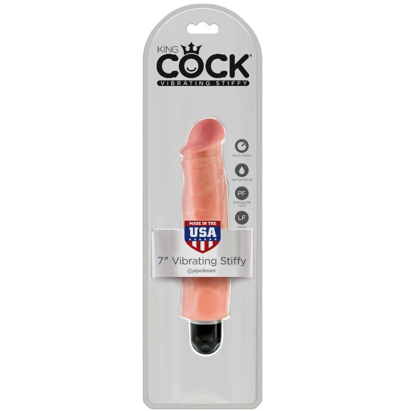 KING COCK - DILDO VIBRANTE RIGIDO 17.8 CM NUDE