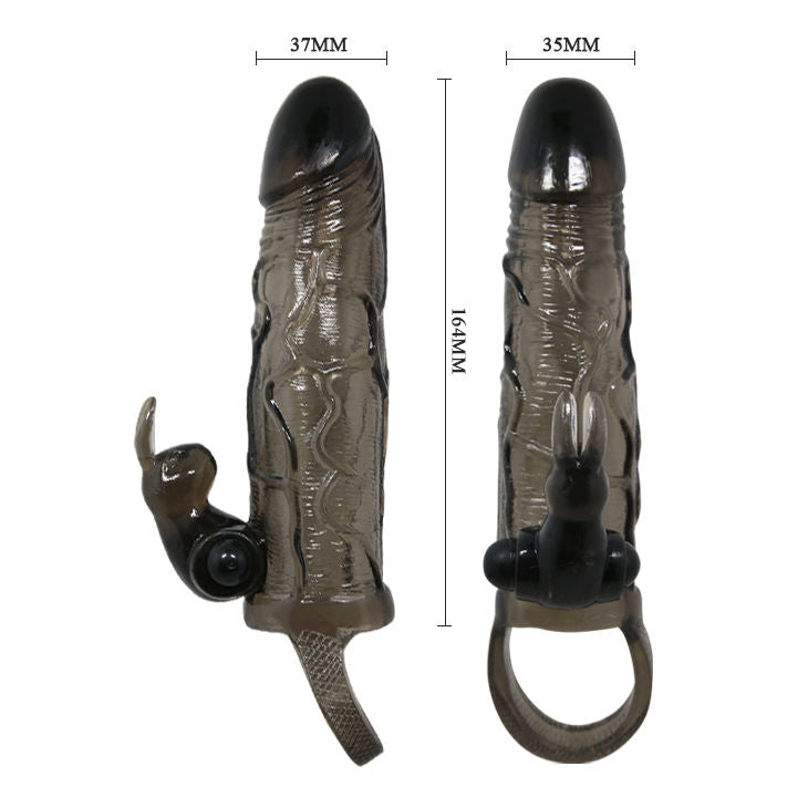 BAILE - BRAVE MAN PROLUNGA PENE  CON RABBIT  16,5 CM NERO