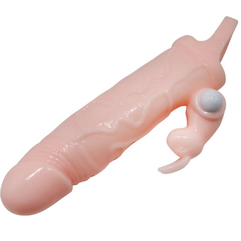 PROLUNGA PENE VIBRANTE CON RABBIT DOPPIO MOTORE BRAVE MAN 16,5 CM NUDE