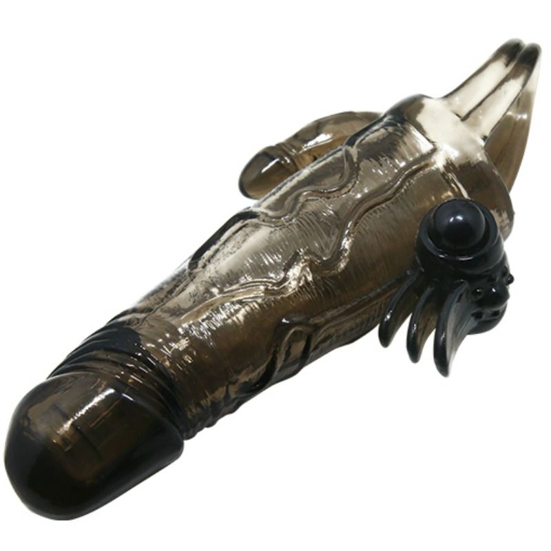 PROLUNGA PENE VIBRANTE STIMOLAZIONE CLITORIDE E ANALE DOPPIO BULLET BRAVE MAN 16,5 CM NERO