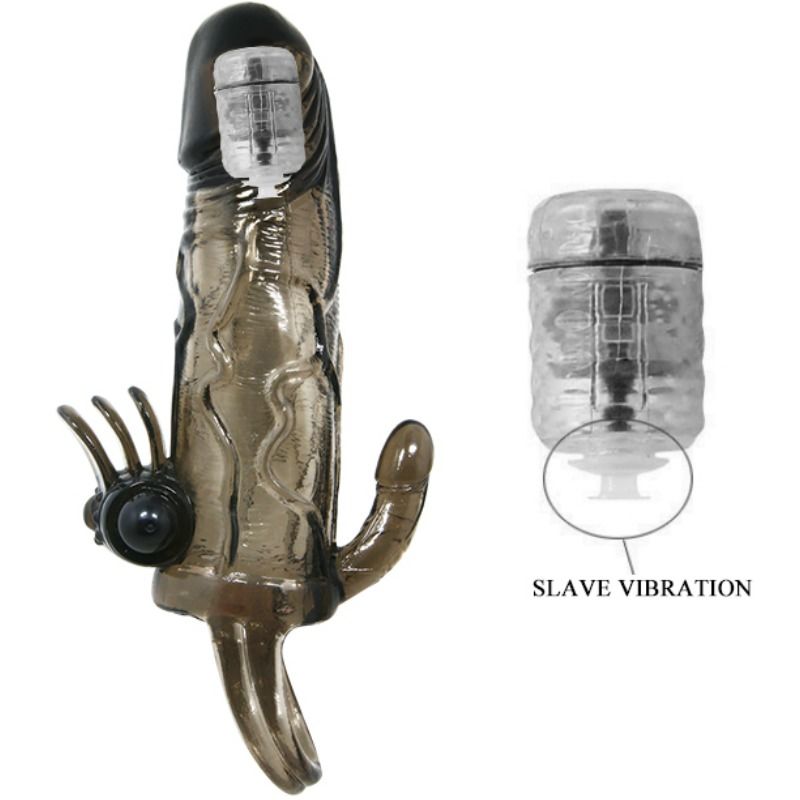 BAILE - BRAVE MAN GUAINA PENE CON  STIMOLAZIONE CLITORIDE E ANALE DOPPIO BULLET 16,5 CM NERO