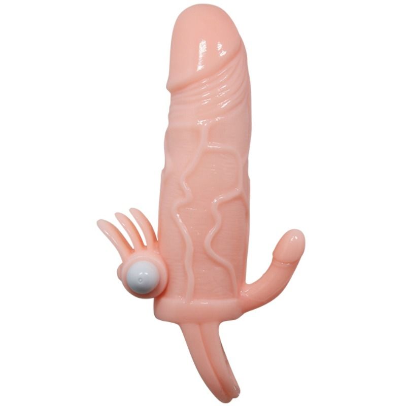 GUAINA PENE CON STIMOLAZIONE CLITORIDE E ANALE BRAVE MAN 16,5 CM NUDE