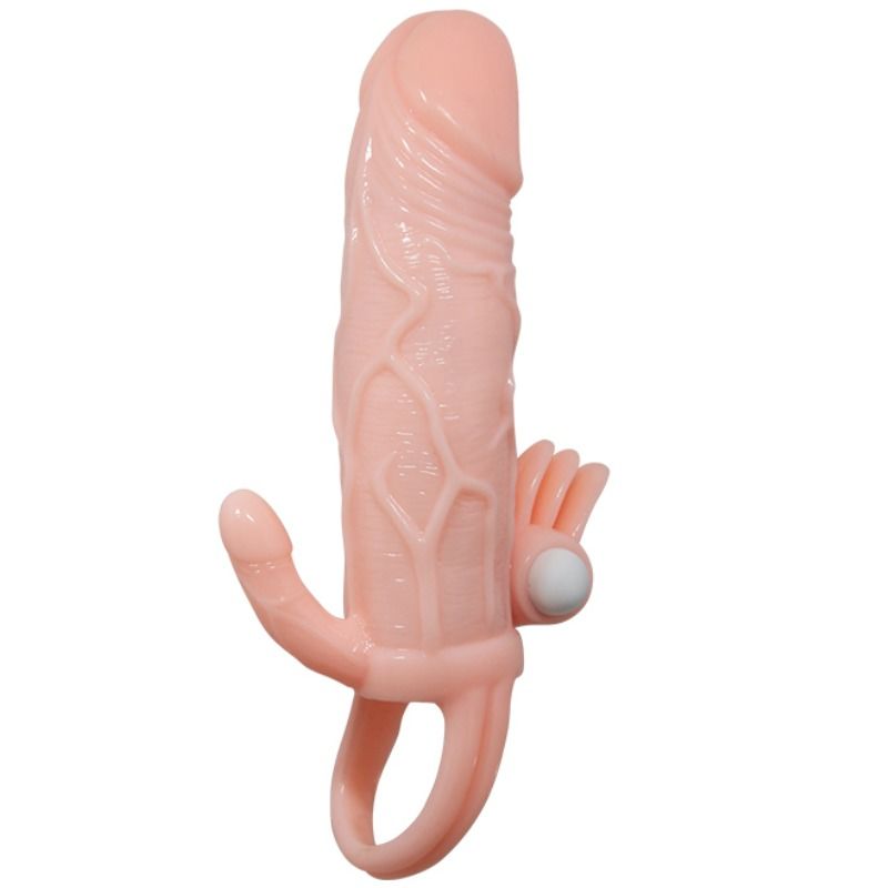 GUAINA PENE CON STIMOLAZIONE CLITORIDE E ANALE BRAVE MAN 16,5 CM NUDE
