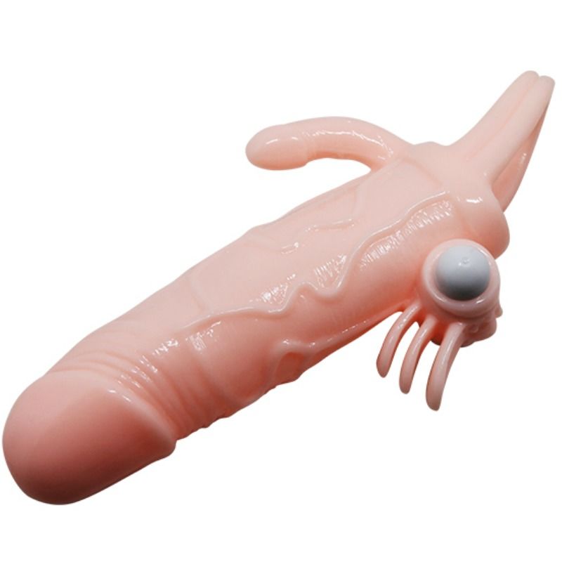 GUAINA PENE CON STIMOLAZIONE CLITORIDE E ANALE BRAVE MAN 16,5 CM NUDE