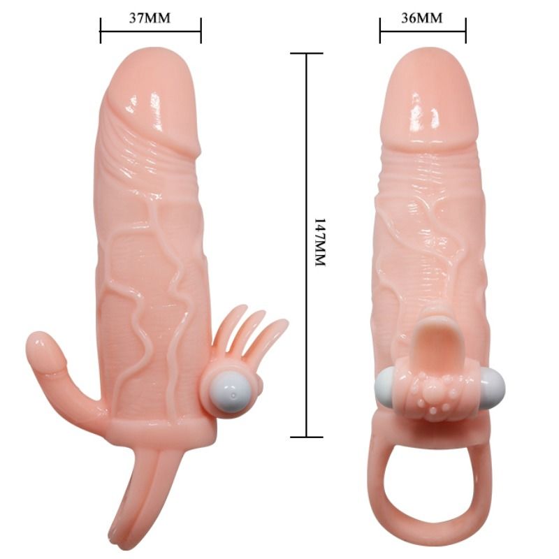 GUAINA PENE CON STIMOLAZIONE CLITORIDE E ANALE BRAVE MAN 16,5 CM NUDE