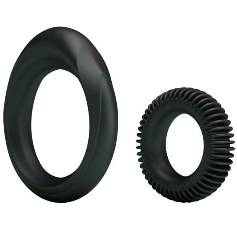 ANELLO PENE KIT 2 PEZZI, SILICONE ULTRARESISTENTE, RITARDA EIACULAZIONE