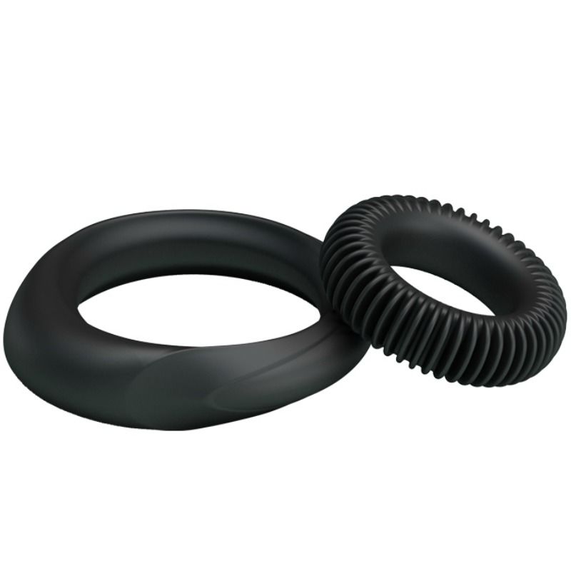 ANELLO PENE KIT 2 PEZZI, SILICONE ULTRARESISTENTE, RITARDA EIACULAZIONE