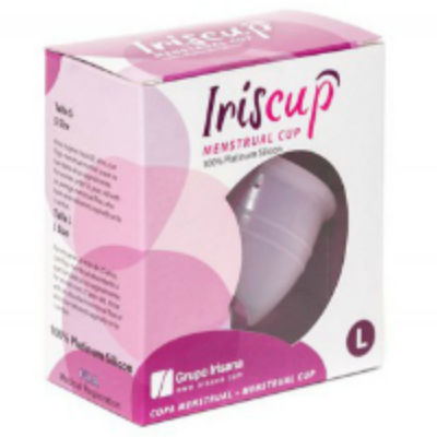 IRISCUP - COPPETTA MESTRUALE  ROSA MISURA L + SACCHETTO STERILIZZATORE IN OMAGGIO