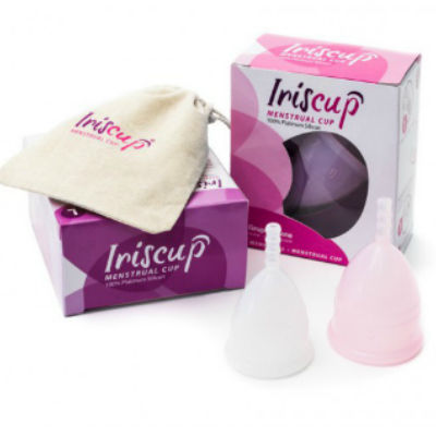 IRISCUP - COPPETTA MESTRUALE  ROSA MISURA L + SACCHETTO STERILIZZATORE IN OMAGGIO