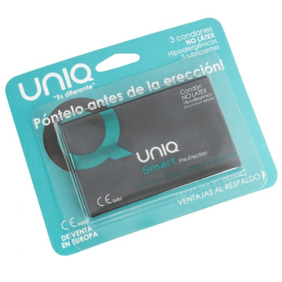 UNIQ  SMART- PRESERVATIVI  SENZA LATTICE PER LA PRE-EREZIONE, 3 PEZZI