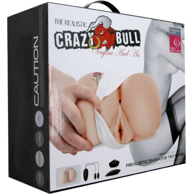 CRAZY BULL - MASTURBATORE CULO REALISTICO VIBRANTE CON VAGINA E ANO CON TATUAGGIO