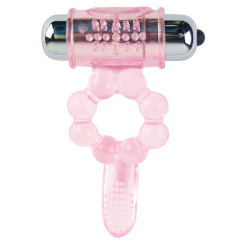 ANELLO PENE VIBRANTE CON STIMOLATORE CLITORIDEO ROSA - BAILE.
