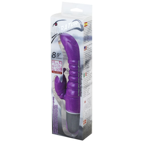 VIBRATORE CON STIMOLATORE CLITORIDEO E G-SPOT, GELATINA MORBIDA