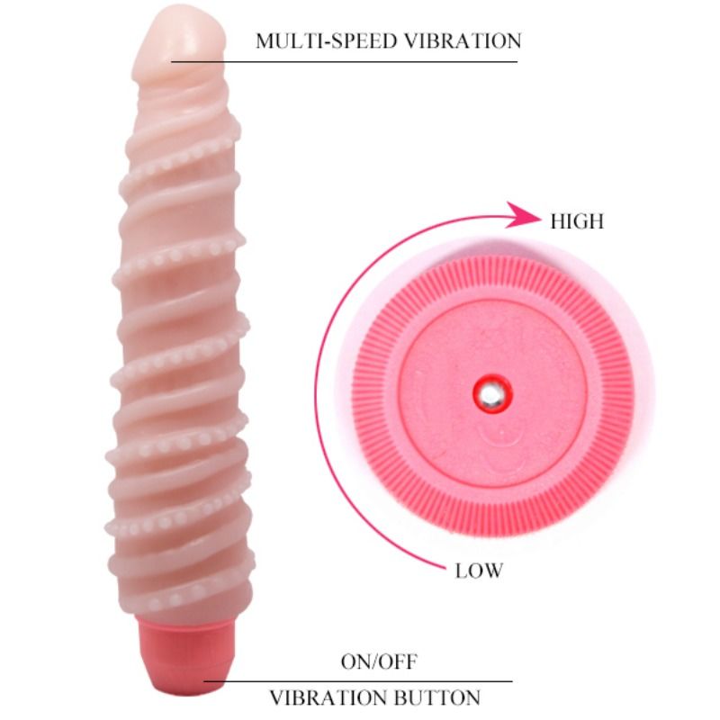 VIBRATORE REALISTICO FLESSIBILE, STIMOLAZIONE A SPIRALE, VIBRAZIONI MULTI-VELOCITÀ