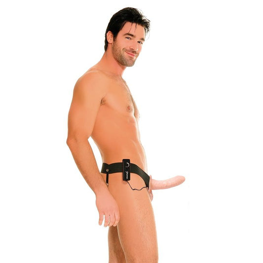 STRAP-ON CON DILDO CAVO VIBRANTE, TELECOMANDO REGOLABILE, IMBRACATURA ELASTICA