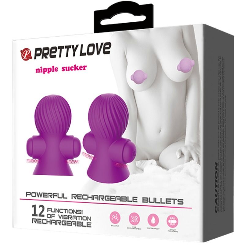 PRETTY LOVE - STIMOLATORE CAPEZZOLI NIPPLE SUCKER 12 FUNZIONI LILLA