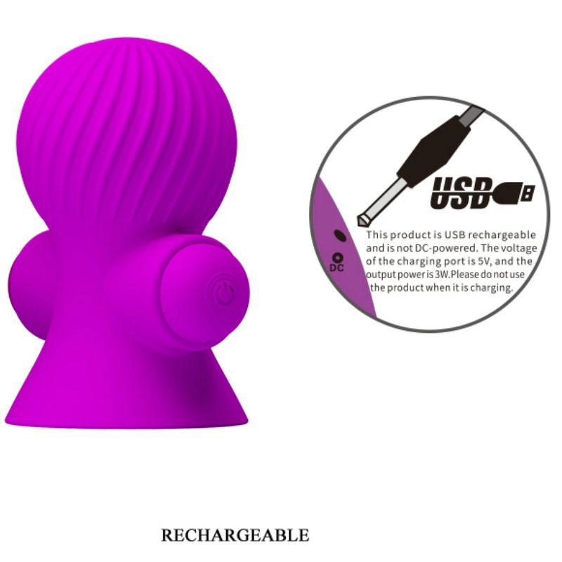 PRETTY LOVE - STIMOLATORE CAPEZZOLI NIPPLE SUCKER 12 FUNZIONI LILLA