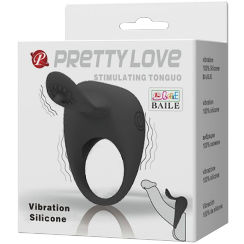 PRETTY LOVE - ANELLO VIBRANTE CON  STIMOLATORE A FORMA DI LINGUA