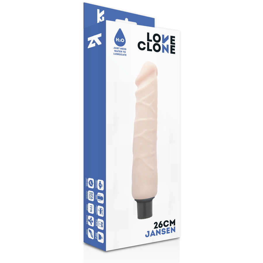 LOVECLONE - JANSEN VIBRATORE AUTOLUBRIFICANTE 26 CM -O- 4,2 CM